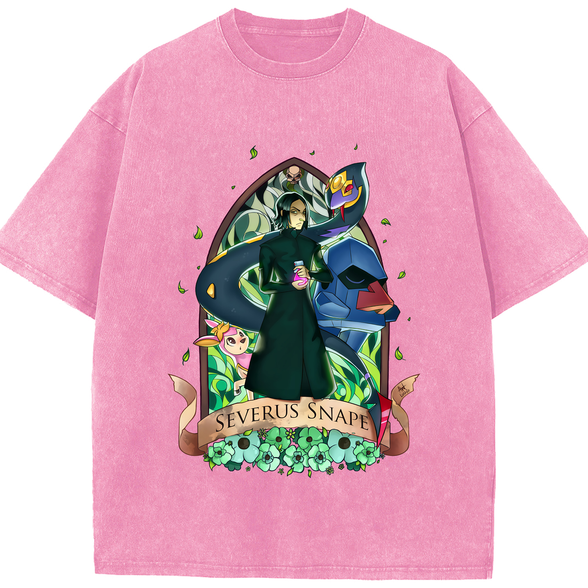 （画像用） Harry Potter ハリー・ポッターシリーズ 綿100% ヴィンテージ風 半袖Tシャツ（フロントプリント）
